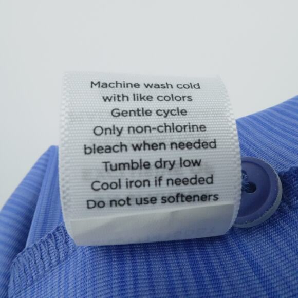 Walter‎ Hagen Shirt Mens XXL Blue Striped Stretch Opti Dri Polo Golf Performance - Picture 10 of 10